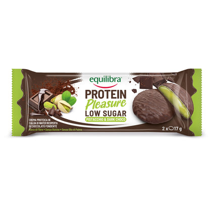 Dobloni Protein Pleasure al gusto Pistacchio e Cioccolato Fondente con crema proteica e a basso contenuto di zuccheri