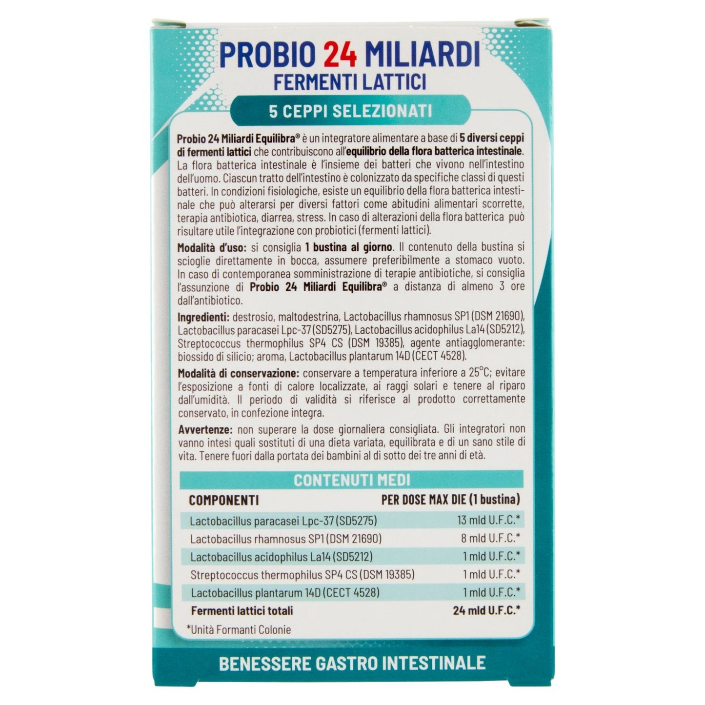 Probio 24 Miliardi fermenti lattici
10 bustine orosolubili