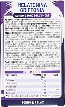 Melatonina e Griffonia per il sonno e il tono dell'umore