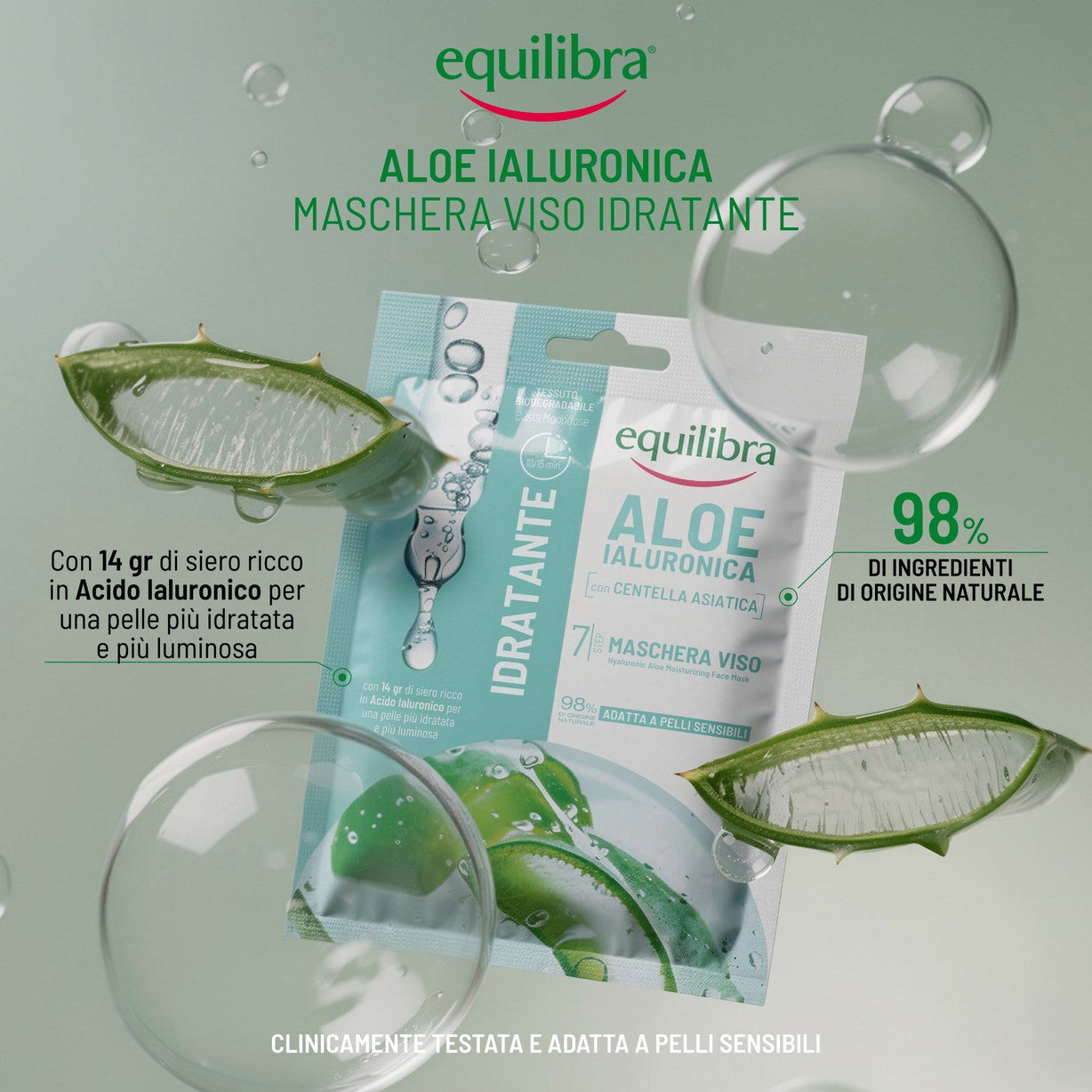 Maschera Viso Idratante Aloe Ialuronica