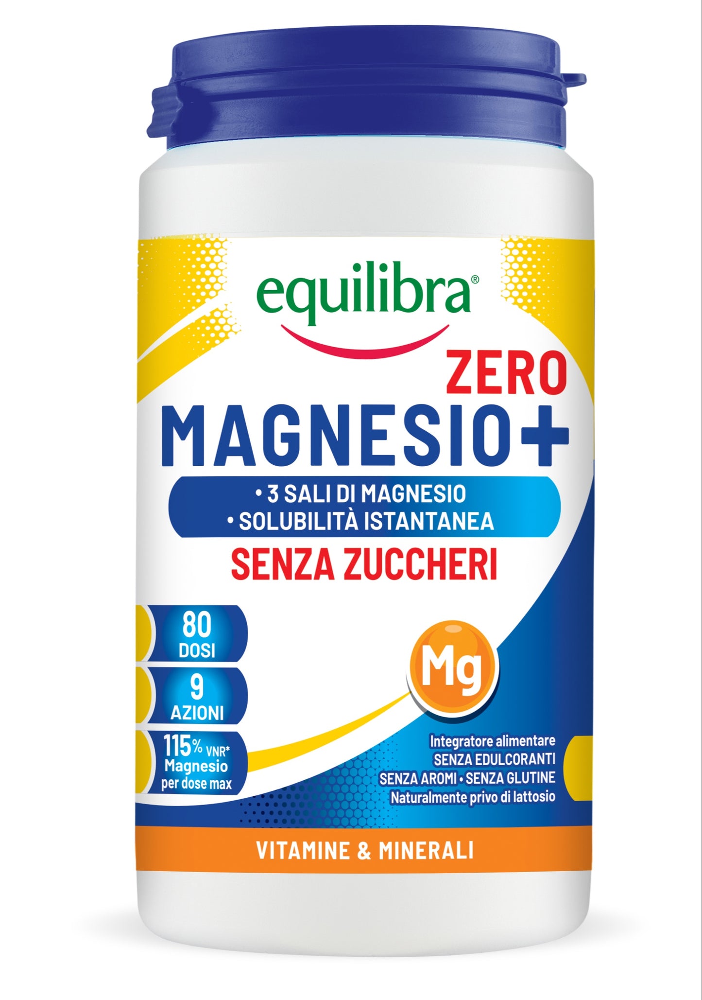 Magnesio in Barattolo Senza Zuccheri a base di Magnesio da sali organici Pidolato e Bisglicinato e Magnesio Carbonato