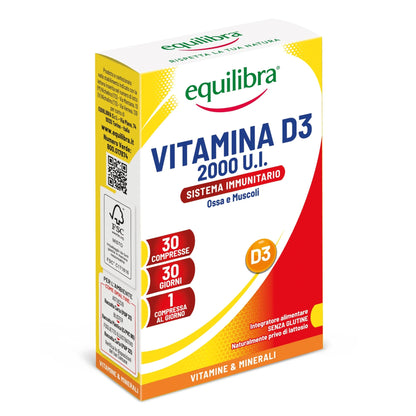 Equilibra Vitamina D3 2000 U.I. 30 Compresse Integratore per Sistema Immunitario